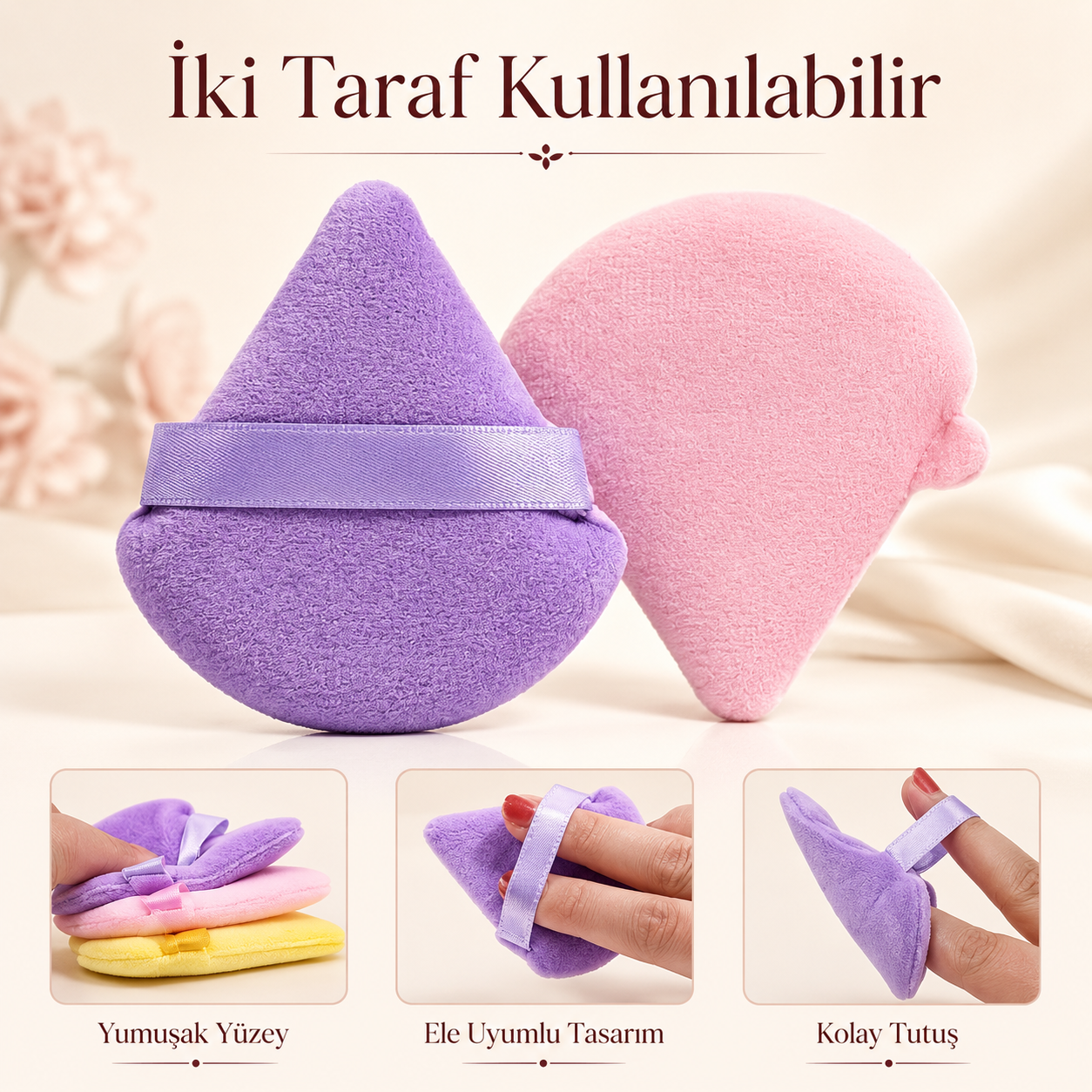 Camelliano Çift Taraflı Üçgen Makyaj Süngeri